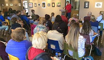 MC students at poetry reading