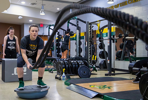 Students exercising/conditioning in the MC Fitness Center