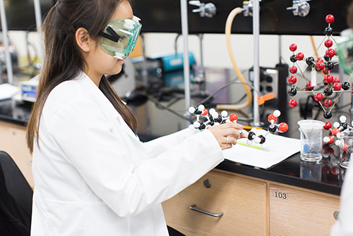 Chemistry student in laboratory