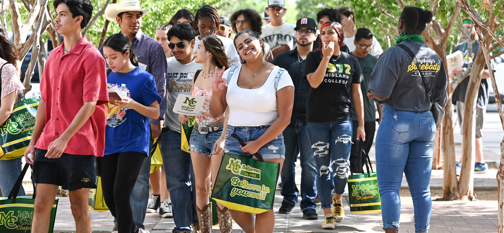 students walking